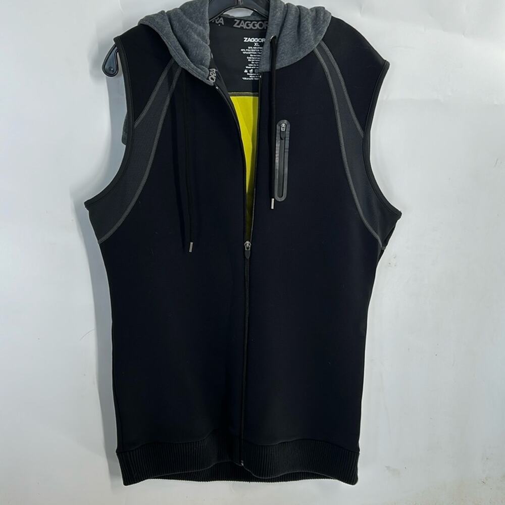 Zaggora Women's Rare Neoprene Blend Full Zip Sleeveless Vest Hoodie Size XL